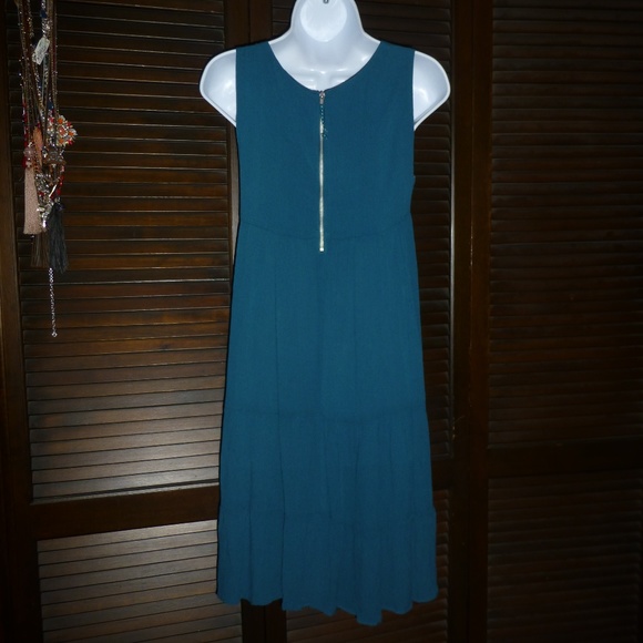 DEMOCRACY Teal Blue Tank Dress, Zip Back, XS, EUC - Picture 6 of 7
